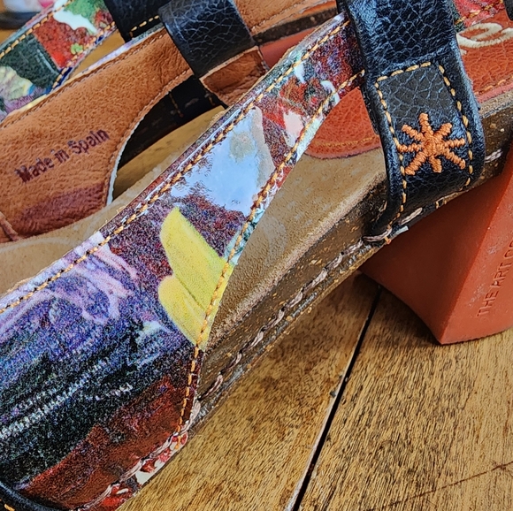 The Art Company 39 orange heel print leather shoes made in Spain EUC 8 8.5 9 - Picture 13 of 13